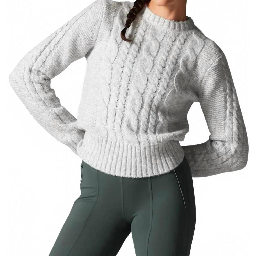 NEW TAVI classic cable sweater in fog